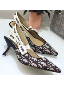 Dior J'adior Slingback Pump 6.5cm in Diorquake Oblique Canvas Brown 2019