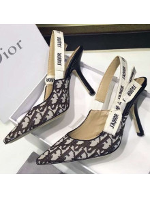 Dior J'adior Slingback Pump 9.5 cm in Diorquake Oblique Canvas Brown 2019