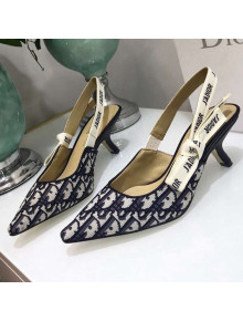 Dior J'adior Slingback Pump 6.5cm in Diorquake Oblique Canvas Black 2019