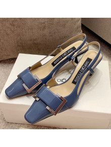 Sergio Rossi Twenty Patent Calfskin Slingback Pums Blue 2021