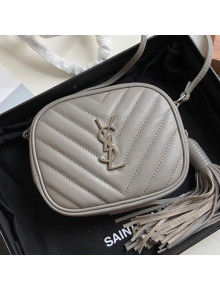 Saint Laurent Blogger Mini Camera Shoulder Bag in Monogram Leather 425317 Grey 2019