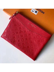 Louis Vuitton Monogram Empreinte Daily Pouch Clutch Bag Red 2018