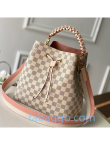 Louis Vuitton Neonoe Bucket Bag with Braided Top Handles m40344 Damier Azur Canvas 2020