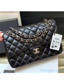 Chanel Quilted Lambskin Large Classic Flap Bag A58600 Original Quality Black/Silver 2021