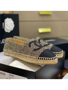 Chanel CC Tweed Espadrilles Gold/Black 2021 18