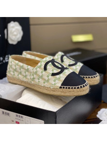 Chanel CC Check Tweed Espadrilles Green 2021 22