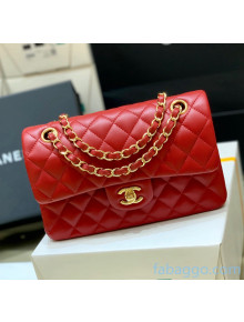 Chanel Quilted Lambskin Small Classic Flap Bag A01113 Origiinal Quality Red/Gold 2021 