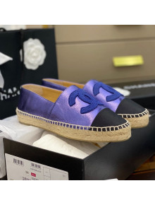 Chanel Embroidered CC Lambskin Espadrilles Purple 2021 32