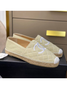 Chanel CC Quilted Canvas Espadrilles Beige 2021 40