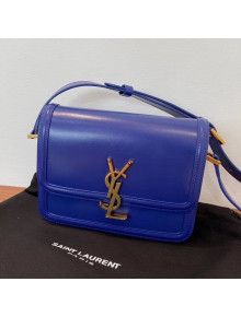 Saint Laurent Solferino Small Satchel in Box Calfskin 634306 Royal Blue 2020