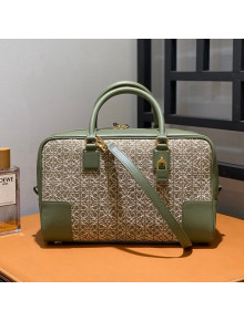 Loewe Amazona 28 Bag in Jacquard and Calfskin Green 2022