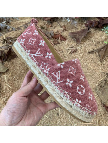 Louis Vuitton Monogram Velvet Flat Espadrilles Pink 2021 