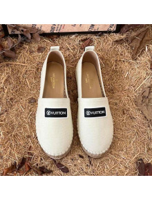 Louis Vuitton Logo Patch Canvas Espadrilles Cream White 2021 44