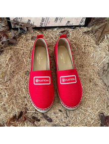 Louis Vuitton Logo Patch Canvas Espadrilles Red 2021 47