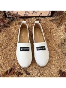 Louis Vuitton Logo Patch Canvas Espadrilles Chalk White 2021 46