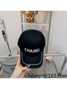 Chanel Cotton Canvas Baseball Hat Black 2022 43