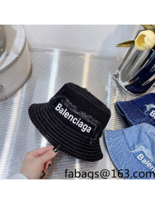 Balenciaga Denim Bucket Hat Black 2022 46