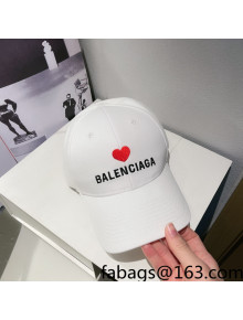 Balenciaga Love Canvas Hat White 2022 0401118