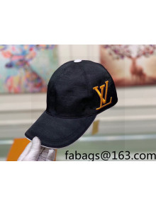 Louis Vuitton Canvas Basball Hat Black/Gold 2022 60