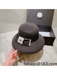 Chanel Straw Bucket Hat Black 2022 0310108