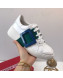 Roger Vivier Viv' Skate Calfskin Buckle Sneakers White/Green 2019