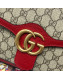 Gucci GG Leather Marmont Matelassé Small Top Handle Bag 498110 Beige/Red 2019