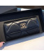 Chanel 19 Goatskin Long Flap Wallet AP0955 Black 2019