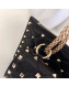 Valentino Rockstud Spike Double Shoulder Bag Black/Gold 2019