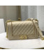 Chanel Quilted Calfskin Chain Medium Boy Flap Bag A67086 Beige 2019