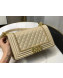 Chanel Quilted Calfskin Chain Medium Boy Flap Bag A67086 Beige 2019