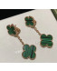 VanCleef&Arpels Clover Clip-on Earrings Green/Gold 2019