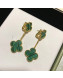 VanCleef&Arpels Clover Clip-on Earrings Green/Gold 2019