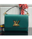 Louis Vuitton Twist MM Epi Leather Top Handle Bag M50282 Green/Blue 2019