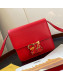 Fendi Karligraphy Calfskin FF Clasp Flap Bag Red 2019