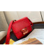 Fendi Karligraphy Calfskin FF Clasp Flap Bag Red 2019