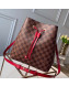 Louis Vuitton NéoNoé Damier Ebene Canvas Bucket Bag N40214 Red 2019