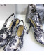 Dior Toile de Jouy Print Silk Slingback High Heel Pump Blue 2019