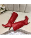 Gucci Leather Tied Mid-heel High Knee Boot 549680 Red 2019