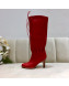 Gucci Leather Tied Mid-heel High Knee Boot 549680 Red 2019