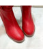 Gucci Leather Tied Mid-heel High Knee Boot 549680 Red 2019