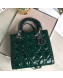 Dior My Lady Dior Medium Bag in Patent Cannage Calfskin Green/Silver 2019