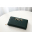 Gucci Zumi Grainy Leather Zip Around Wallet 570661 Green