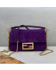 Fendi Small Baguette Suede Shoulder Bag Purple 2021 308S