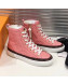 Louis Vuitton Stellar Monogram Embossed Leather High-top Sneakers Pink 2019