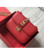 Valentino Small Chain Box Shoulder Bag in Calfskin Red 2019