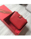 Valentino Small Chain Box Shoulder Bag in Calfskin Red 2019