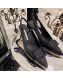 Manolo Blahnik Silk Mid-Heel Pump with Crystal Buckle Black 2019 