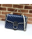 Gucci GG Diagonal Marmont Small Top Handle Bag 498110 Blue/White 2019