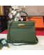 Hermes Kelly 32cm in Original Togo Leather Bag Green