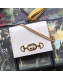 Gucci Zumi Grainy Leather Card Case on Chain 570660 White 